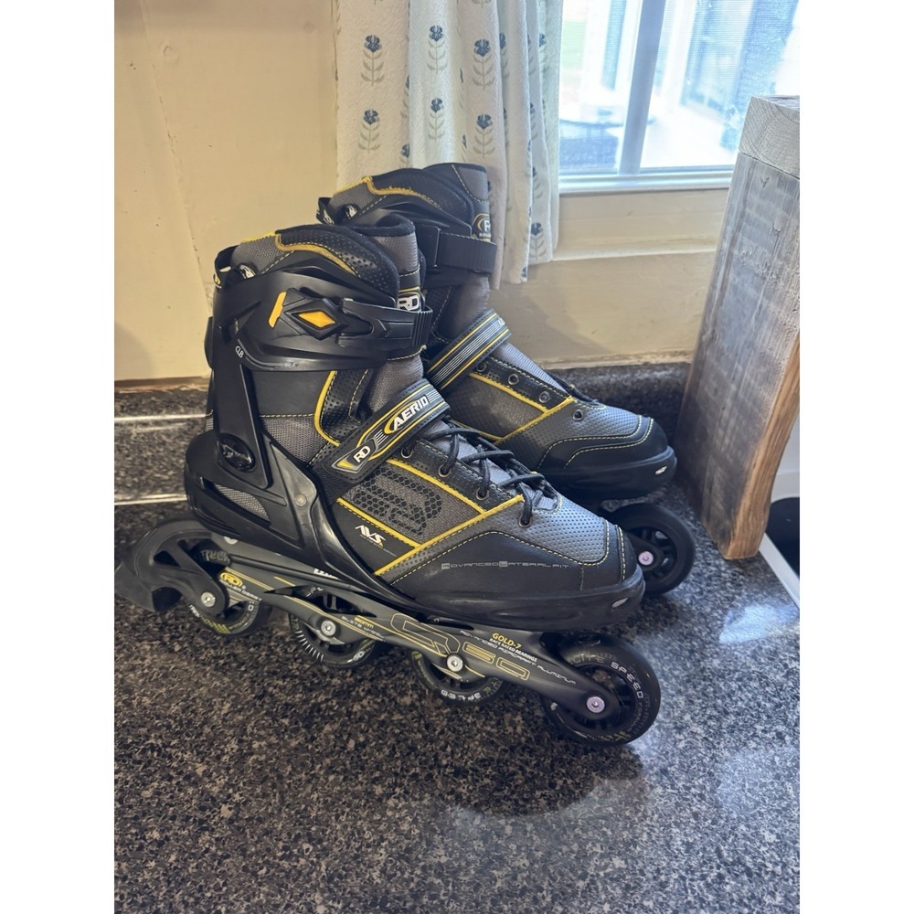 Roller Derby Men's Aerio Q-60 Inline Skates - Black/Yellow Size 11 - Picture 2 of 15